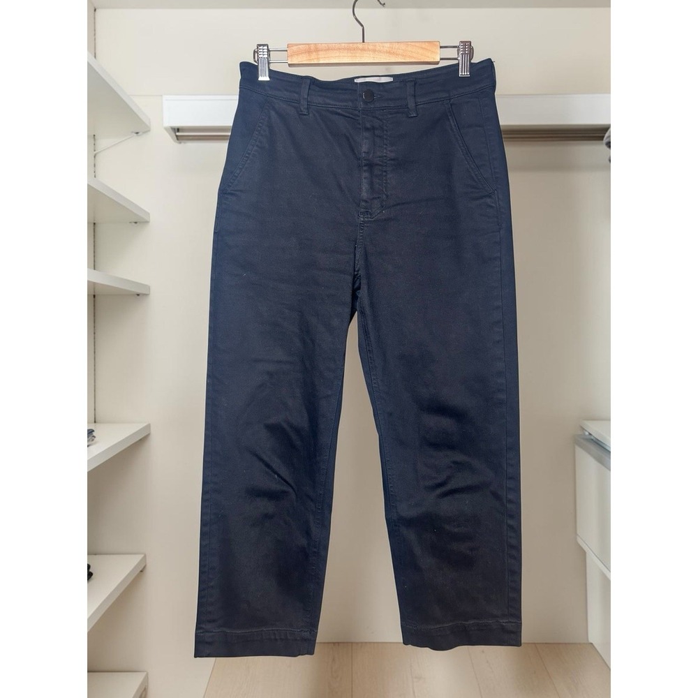 Everlane Easy Straight Crop Jeans Black High Rise Size 8 Premium Denim - Picture 2 of 9